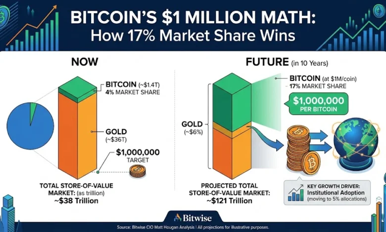 Bitwise CIO Matt Hougan: Why a 17% Market Share Drives Bitcoin to $1M