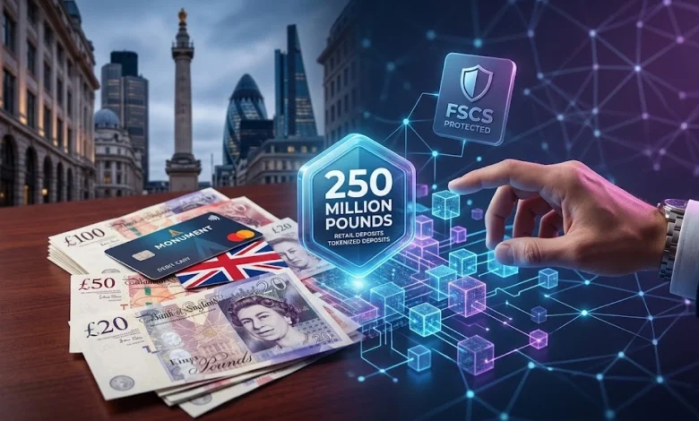 Monument Bank Tokenizes £250M in Retail Deposits on Public Blockchain