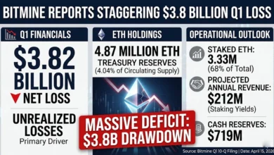 Bitmine Reports $3.8 Billion Q1 Loss Amid Ethereum Price Declines