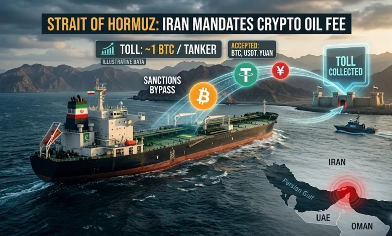 Iran Imposes Crypto Transit Toll on Strait of Hormuz Oil Shipping