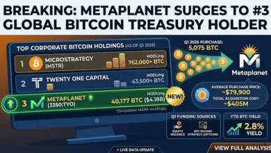 Metaplanet Acquires 5,075 BTC to Become 3rd Largest Bitcoin Treasury