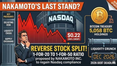 Nakamoto Sells Bitcoin & Pushes Reverse Split to Stay on Nasdaq