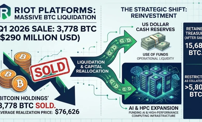 Riot Platforms Sells $290M in Bitcoin During Q1 Amid Sector Pivot to AI