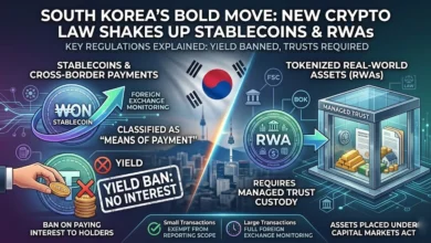 South Korea’s Draft Crypto Law Bans Stablecoin Yields, Mandates RWA Trusts