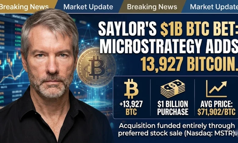 Strategy Inc. Acquires 13,927 Bitcoin for $1B via Preferred Stock Sale