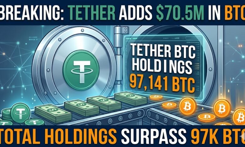 Tether Adds $70M in Bitcoin to Reserves, Topping 97K BTC