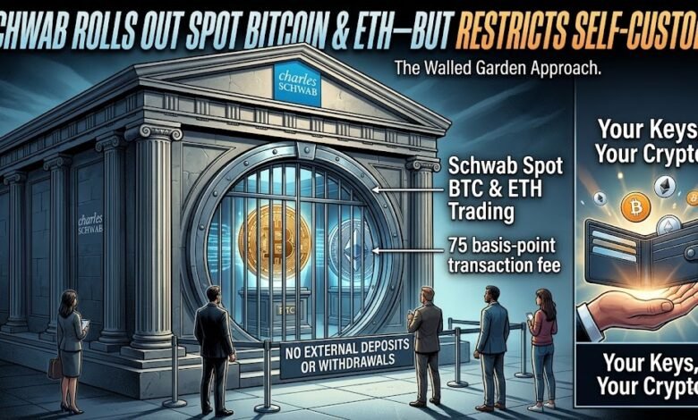 Charles Schwab Rolls Out Spot Bitcoin and Ethereum Trading But Restricts Self-Custody