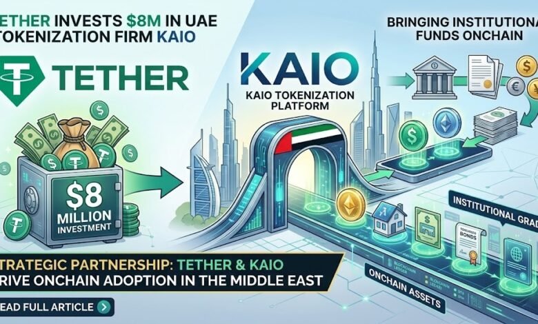 Tether Invests $8M in UAE Tokenization Firm KAIO to Bring Institutional Funds Onchain